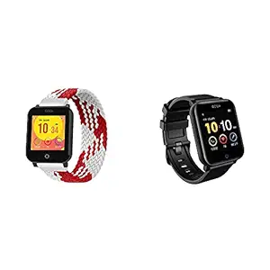 GOQii Smart Vital Junior for Kids Fitness (Cherry and Cream)+GOQii Smart Vital Fitness SpO2, Body Temperature and Blood Pressure Tracker with 3 Months Personal Coaching