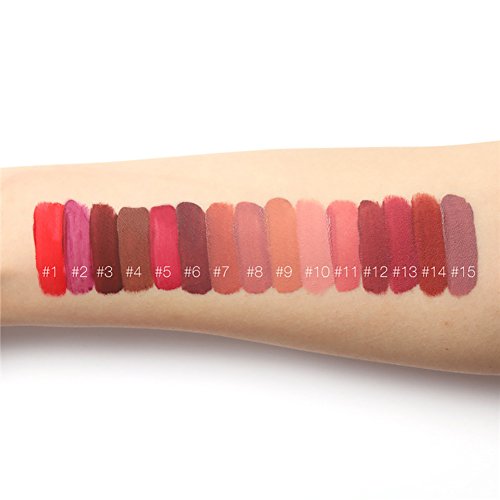ROPALIA 15 Farben Matt Flüssigkeit Lippenstift Lippenwasserdicht Long Lasting Lip Farbe Lip Gloss - 4