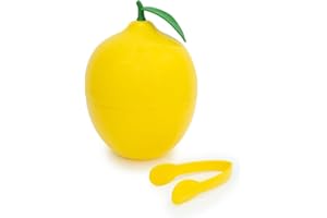 CÉCOA • Seau à Glaçons Citron • 750ml • Double Paroi Hermétique • Avec Couvercle + Pince • Seau à Glace Design Fruit • Apéritif, Cocktails, Mojitos, Fêtes, Soirées • Compact, Original, Isotherme
