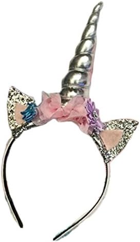 DouTree Magical Unicorn Horn Head Party Kid Hair Headband Fancy Dress Cosplay Decorative (Sliver)