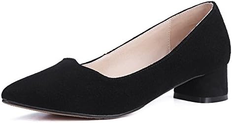 AdeeSu Womens No-Closure Pointed-Toe Solid Black Suede Loafers Shoes SDC04340-7.5 B(M) US