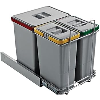 Pattumiera Sottolavello 4 Secchi - Per Raccolta Differenziata, Cassettone 90cm Con Vaschette - Foto 7