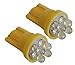 Produktbild Aerzetix - 2x Birne T10 W5W 12V 4 LED-Nachtlichter gelb blinkende gelbe WY5W Deckenbeleuchtung Türinnenbänke Fußstamm Motorraum-Kartenleser