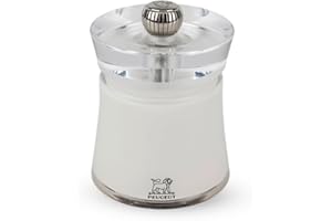 PEUGEOT - Salzmühle Bali 8 cm - Stahlmahlwerk - Klassische Mahlgradeinstellung - Acryl Weiß