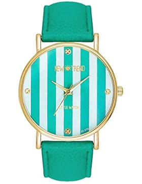 Damenuhr Streifen Mintfarben Streifenmuster Anker Gold Mint Armbanduhr Blogger Uhr Trend Rosen Günstig Designer