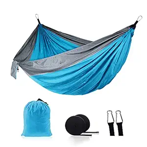 Layfoxz Nylon Hammock Widened Indoor Outdoor Swing Camping Supplies 210T Nylon Beach Hammock Travel Hiking Hammock