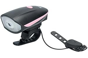 TM Electron TMTOR014P luz LED de 3W, 250LM y 4 Modos para Bicicleta con bocina eléctrica, Color Rosa, Standar