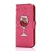 Produktbild iPhone 6/6S Glitzer Hülle,iPhone 6S/6 Leder Hülle,Leder Flip Case für iPhone 6/6S,Wallet Cover Hülle Schutzhülle Etui Tasche Cool 3D Crystal Klar Rotwein Musterg Ledertasche Slim Retro Leder Bookstyle Handyhülle Tasche Wallet Case Handytasche mit Standfunktion Karteneinschub und Magnetverschluss Flip Etui Tasche für Apple iPhone 6S/6 4.7 Zoll Schutz Etui Schale