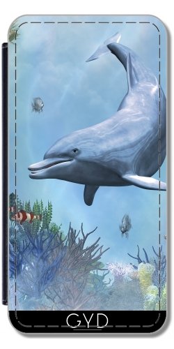 DesignedByIndependentArtists Flip Cover Case for Sony Xperia Z5 Compact - Dolphins Seascape by Gatterwe