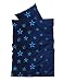 Produktbild 4 tlg Bettwäsche 135 x 200 cm Sterne blau 2 Garnituren Reißverschluss