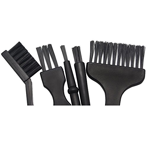 Homgaty 5 x Nylon-Pinsel, anti-statisch, Kunststoffgriff, für leitfähigen Boden, Tastatur, Leiterplatte, Motherboards, Reinigung-Pinsel-Set - 3