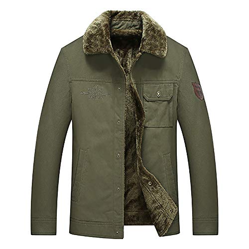 iHAZA Thick Jacket Men Winter Warm Overcoat Outwear Slim Button Coat Tops Blouse