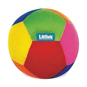 Littles Soft Plush Baby Ball with Rattle Sound (size 11 cm,M), Multi color