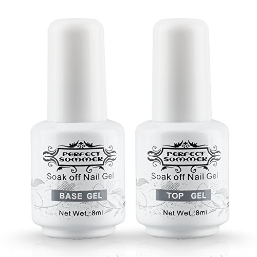 Perfect Summer 2PCS Gel Nail Polish Top Coat + Base Coat UV LED Manicure Shiny Surface Cover Primer Nail Starter Kits