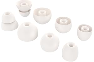 Toxaoii 8pcs Replacement Earbuds Eargels Silicone Ear Tips Compatible with Beats by dr dre, Powerbeats Pro, Beats x, Urbeats Wireless Earphone (White)