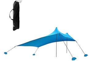 JAYRUIT Beach Sunshade, Adjustable Beach Tent Sun Shelters Canopy with Oxford Cloth Carry Bag for Beach Shade(Blue)