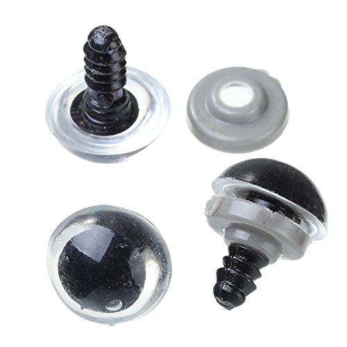 SiAura Material ® - 10x (5 Paar) Augen für Kuscheltiere, 14x18mm, Plastik, transparent & schwarz
