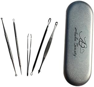 Aroha Beauty Blackhead And Comedone Acne Extractor Set, Specially Designed Blackhead, Pimple, Acne, Spot, Whitehead, Pore, Blemishes, Zits Remover Tool Kit Set, Tweezer Blackhead Removal Tools