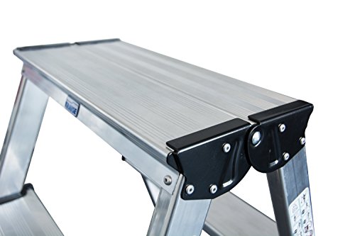 Krause 120335 Stufen-Doppelleiter Alu, 2×4 Stufen - 6