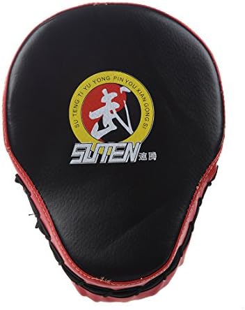 SUTEN PU Leather Boxing Sparring Mitt Training Target Focus Punch Pad Glove Muay Thai Sanda Kick MMA Taekwondo Black