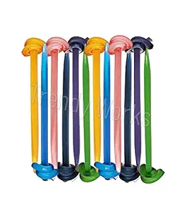 Trendy Works (12 Pieces) Handmade Small Juda Sticks Plastic Bun Pins Hair Accessories for Women Girls (8cm Length, Multicolor)