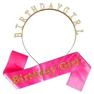 Sash and Crown for Birthday Girl Gifts - 2Pcs Set of Birthday Girl Sash and Crown for Special Birthday Gifts for Girls, Women - Tiara and Sashes for Birthday Girl for Birthday Decoration Items