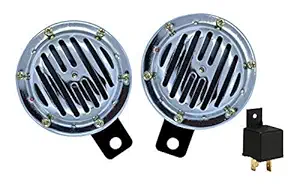 Generox Trumpet Sound Horn with Relay for all Bike and Car - Set of 2 (Universal, 12 V)