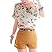 TOPTIE Women's Short Sleeve Chiffon Top T-shirt Blouses, Various Design - Stripe,M