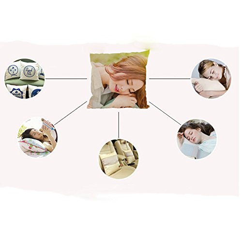 MStar Frühling Grün gedruckt Muster Kissenbezug 45X45cm Leinen-Baumwoll atmungsaktiv Kissenhülle Kopfkissenbezug - 5