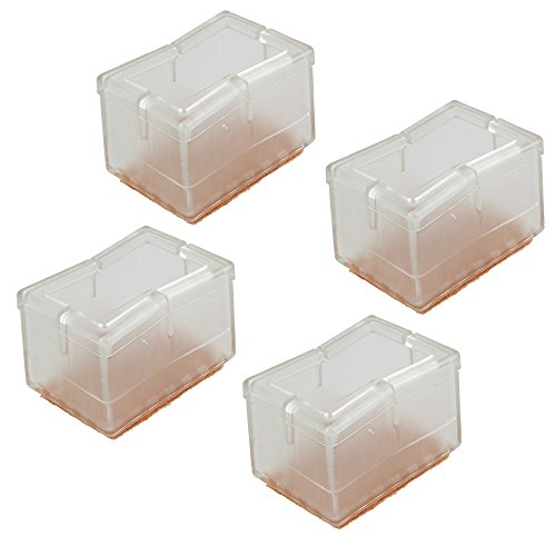 8pcs Coupe rectangulaire transparent Chaise en gel silicone pour pieds de meubles Table Couvre Protection Sol En Bois