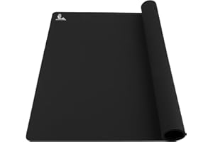 FOLKSY SUPER KITCHEN SUPER KITCHEN Tappetino da Pasticceria, Tappetino da Forno in Silicone Antiaderente Riutilizzabile, Tampone per Impastare, Tappetino da Resina, Stuoia per Impasti, Pizza, Pasta (nero, 60x40cm)