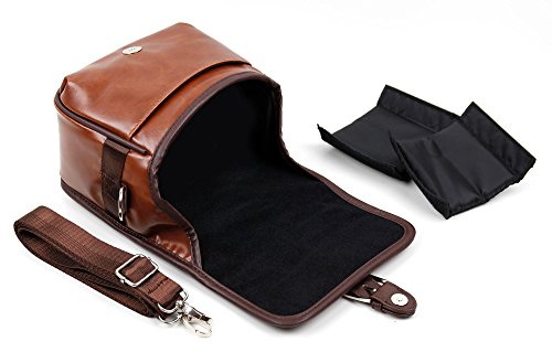 Duragadget Housse modulable Aspect Cuir Marron pour Canon EOS 1300D  EOS 700D  EOS 750D  EOS M6  EOS M10  EOS M3  EOS 800D et EOS 77D appareils Photo
