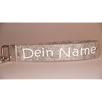 Filz Schlüsselanhänger mit Name Text Filz Logo Gastgeschenk Grau