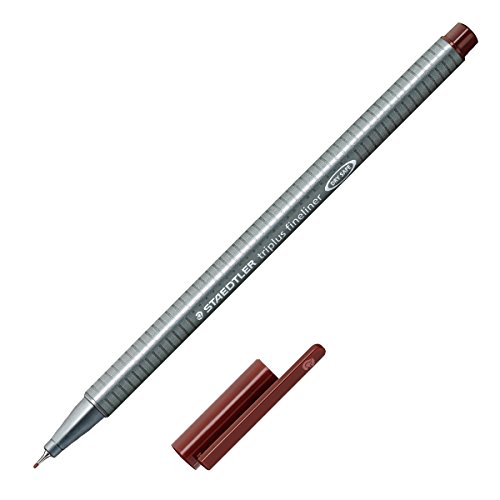 STAEDTLERTriplus Fineline 334 – Superfine Tip 0.3 mm Marron, Gris