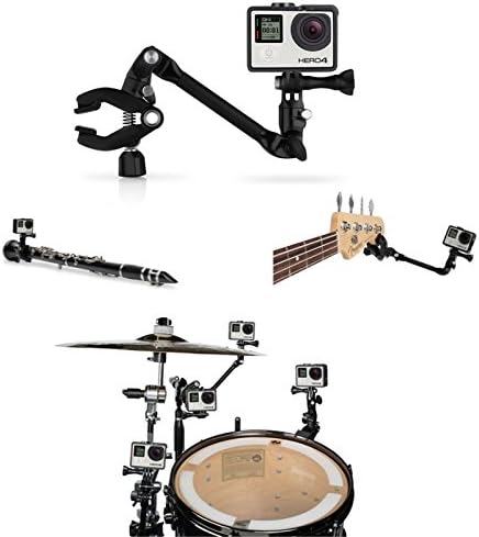 Mekingstudio The Jam 360 Degree Adjustable Music Mount Guitar Violin Mic Stand Mount Drum Keyboards Holder for Gopro Hero 6 5 4 3 3+
