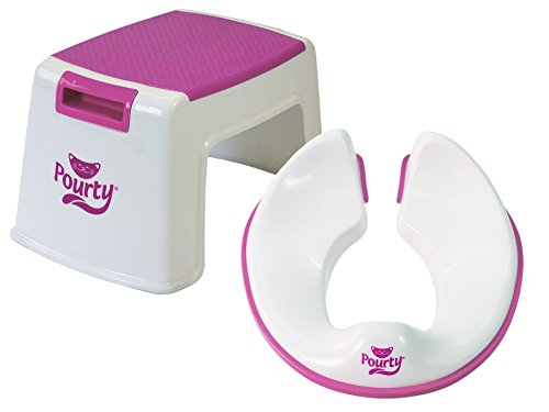 Pourty Toilet Training combo - Flexi-fit Toilet seat & Up Step stool (Pink)