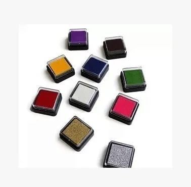 SET of 6 Ink Pads For use with Rubber Stamps on Paper, Wood, Fabric,random color