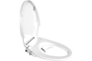 GEOATON Sedili WC bidet con doppio ugello autopulente non elettrico separato posteriore e femminile, pulizia naturale spruzzo, sedile WC morbido chiuso combinato bidet wc