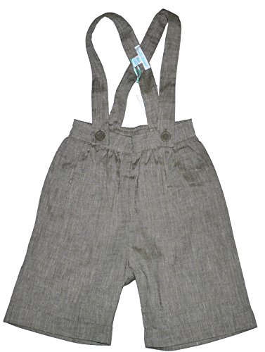 Baby Pale Green Linen Blend Suspender Shorts (6 Months)