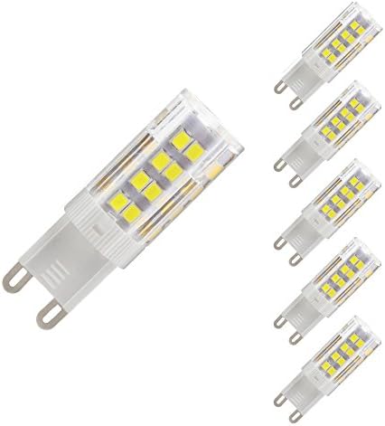 G9 LED Light Bulbs Cool White 6000-7000k 5W,30W Equivalent, 350LM, 360 Degree Beam Angle, AC 240V CRI>80