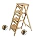 Produktbild DXZ-Leitern Tragbarer Massivholz Leiter Hocker Multi-Funktions-Leiter Startseite Folding Raumspartreppe Hocker Kletterleiter-Stuhl für Kinder Erwachsene