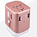 Produktbild Universal USB Plug Charger 2-port USB für weltweit Reisen, internationalen Reise-Stecker mit EU, UK, US, AU Stecker und Steckdosen Einheitsgröße Rose Gold Color