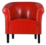Edles Design FORTISLINE Sessel Clubsessel Loungesessel Cocktailsessel Monaco Rot W287 03