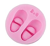 Color: rosa. Gudhi - Molde de silicona con forma de zapatos de bebé (rosa)