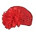 Newborn Baby Girls Cute Toddlers Flower Crochet Beanie Knitted Cap Hat 0-12M,red