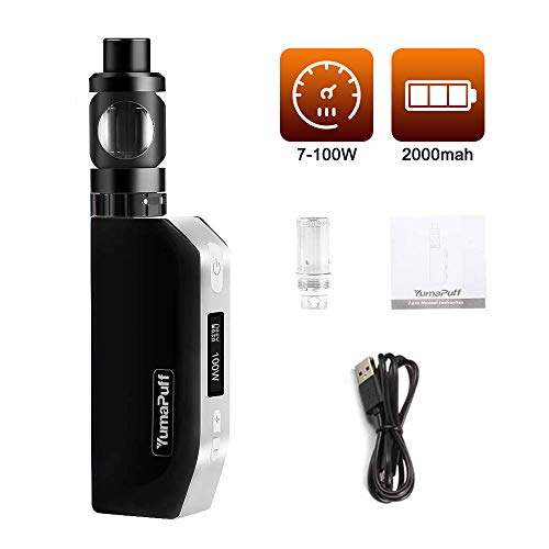 Cigarrillo Electrónico Vaping Kit, YumaPuff Lava 7W-100W, Mod. Caja de pantalla OLED 2000mah recargable, Sin Nicotina, No E Liquid