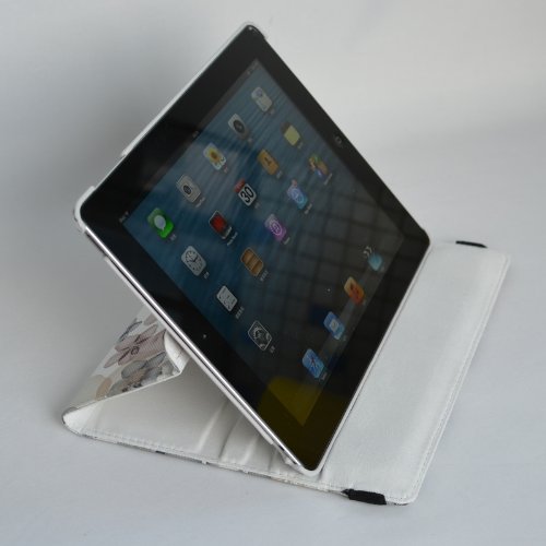 inShang ipad 2 H¨¹lle ipad 3 Cover f¨¹r Apple iPad 2/3/4, Edles PU Leder Tasche H¨¹lle Skins Etui Schutzh¨¹lle St?nder Smart Case f¨¹r Tablet iPad, Super Automatische Einschlaf-/Aufwach funktion, 360 Grad rotierende Schutzh¨¹lle mit Standfunktion + inShang Logo hochwertigen Stylus Eingabestift Stift - 3