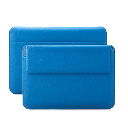 MacBook Pro 15“ Tasche | passend für 14.0 bis 15.6 Zoll Laptops | Hippo Optik blau | iCues Piquante Etui | weitere Leder-Imitat - und Farbvarianten verfügbar | universelle Schutz-Hülle mit Geschenk-Box