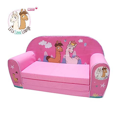 Knorrtoys La-La-Lama Lounge sofá para niños Rosa - Sofás para niños (Rosa, Algodón, Espuma, Imagen, 30 kg, Lavado de Manos)