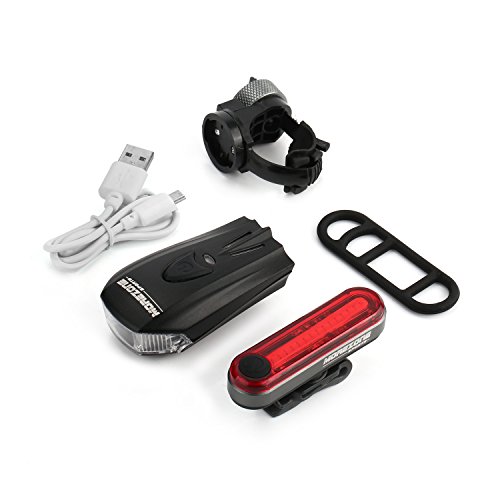 MOREZONE Smart Fahrradlicht Fahradbeleuchtung Set USB Wiederaufladbare LED Fahrradlampen Frontlicht Rücklicht Super hell Fahrradlichter Wasserdicht für Sicheres Radfahren Taschenlampe - 7